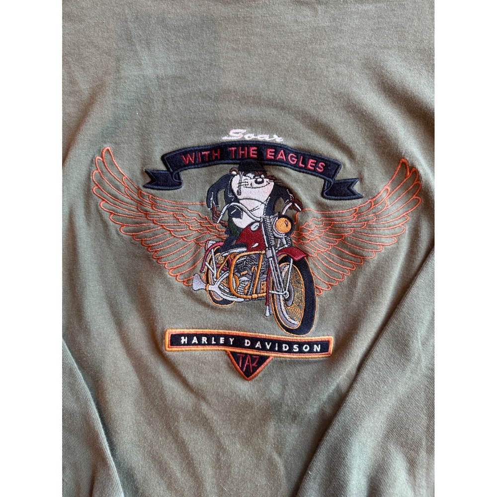 1993 VTG Tazmanian Devil TAZ Looney Tunes ACME & Harley Davidson Sweatshirt‎ XL